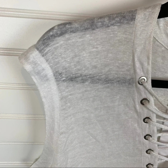 New IRO Tissa Slub Knit Top Lace Up White NWT Bohemian Women’s XL - Picture 8 of 16